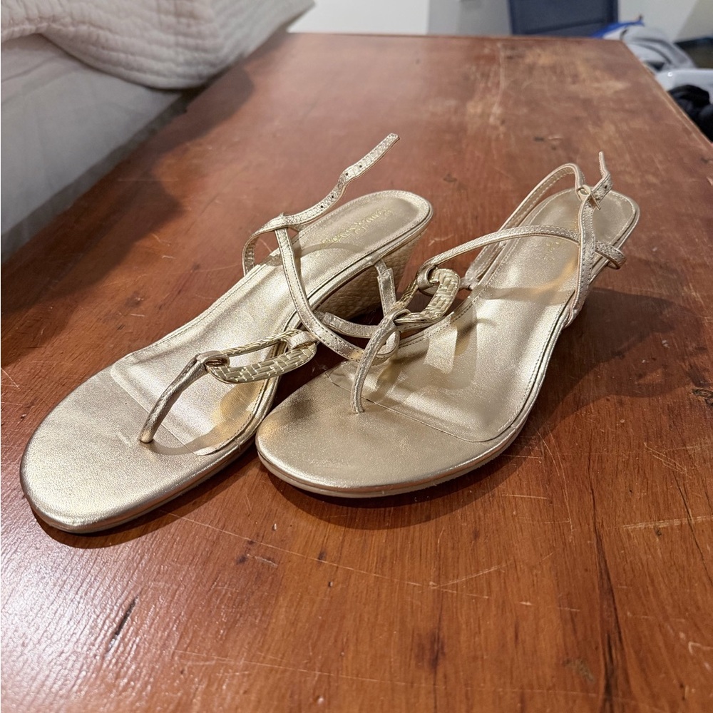 Lilly Pulitzer Gold Strappy Sandals